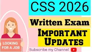 Css 2026 written Exam important update fpsc notification css 2026 fpsc government jobs updates daily