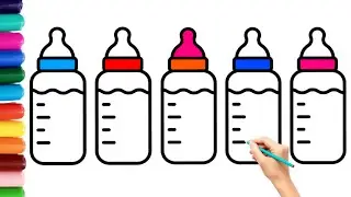 Baby bottle, Painting and Coloring for Kids and Toddlers / For Kids Hub