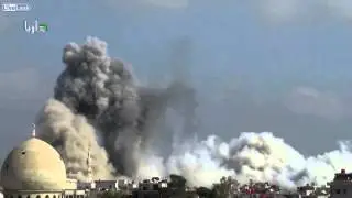 Syrian Air Force Mig-23 Bombs Daraya