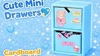 Cute Mini Drawer Organizer 😍 | Cardboard DIY Storage Box Tutorial #deskorganization #cutediytutorial