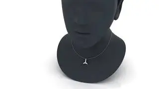 Dolphin Whale Tail Necklace 14K Gold & Diamond