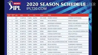 IPL-13 UAE Full Schedule Time Table || MI Vs CSK First Match || #Dream11Ipl