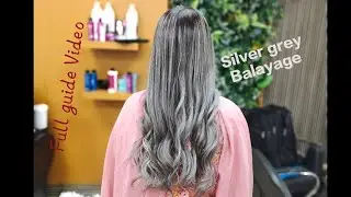 Silver grey Balayage That every one is asking for 😍 / Step by step