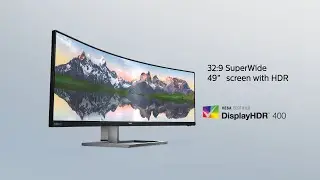 PHILIPS Brilliance 499P9H 49-inch Monitor | Super Mega Ultrawide 5K Curved Monitor