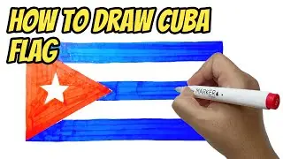 How to Draw Cuba Flag | Countries Flag Drawings | Step by Step How to Drawing