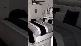 Black, Grey and White Bedroom decor #bedroomdecor  #blackandwhite