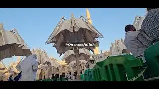 Umbrella closing in madina | Beautiful view| #madinaumbrella #madina #peaceful #peace #islam  #dua 