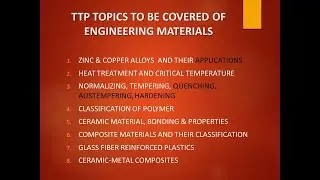 IMPORTANT TTP TOPICS PRESENTATION OF SUBJECT ENGINEERING MATERIALS