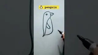 penguin 🐧  draw #basicdrawingforkids #beginners #basicdrawingforbeginners #shorts