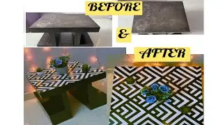 DIY: Old table makeover/DIY chevron table/how to transform old furniture into new/paint ideas