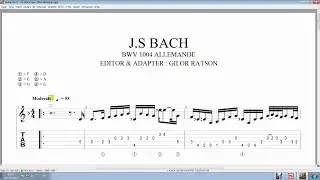 Gilor (full P4 guitar transcription) - J.S BACH Partita No. 2 in D Minor, BWV 1004 Allemande