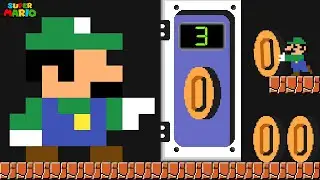 Super Mario Bros but Luigi and Tiny Luigi Coin Door