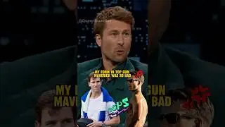 Glen Powell Shares His QB Coach Reaction to His Form in Top Gun 😂 #GlenPowell #shorts