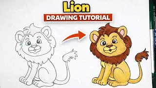 How to draw a lion 🦁| Easy step by step tutorial for kids 