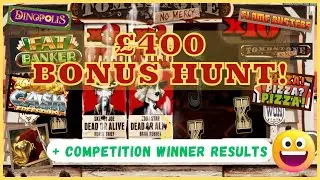 💥HUGE &pound;400 LOW STAKES SLOTS BONUS HUNT!💥Spinning From 40p To &pound;1 🎁+Competition Results!🎁 #onlineslots