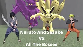 (Roblox) Ninja Tycoon Naruto And Sasuke VS all Bosses! V.4.1