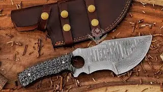 Handmade Damascus Tracker Knife Showcase | Custom Forged Survival Blade