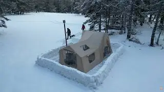СИЛЬНЫЙ СНЕГОПАД ❄️ | ЖИЗНЬ В ТЁПЛОЙ ПАЛАТКЕ С ПЕЧКОЙ