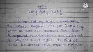 notice for lost bus pass English grammer