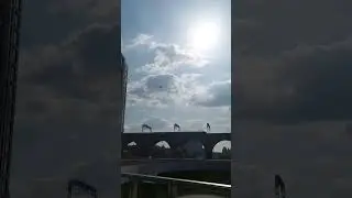 Plane flies over a Train, Stockport #manchester #travel #train #plane #viaduct #stockport