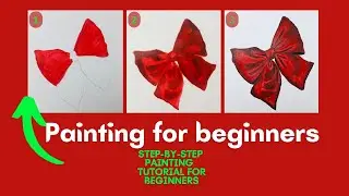 painting for Beginners / painting an easy peasy bow/ #Painting idea #stepbystep #paintingwhatIlove