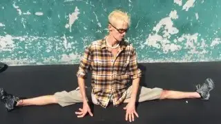 Stretching at Golds Gym