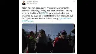 Freedom Convoy protesters block media access.