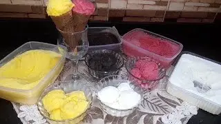 آيس كريم إقتصادى فى عشر دقايق بفواكه طبيعيه بدون كريمة خفق وبدون حليب مكثف