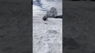 😳🤪 1st Time 4 Yr Old Launches Over Snow Jump #kids #fun #love #play #snow #winter