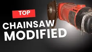 cutting wood with a homemade modified chainsaw
