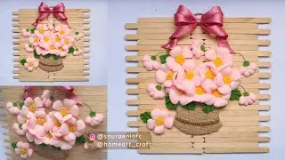 #DIY Flower Basket Wall Hanging / Popsicle Stick Crafts | Pops¡cle Wall Hanging