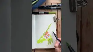 Sketching process based on the Douro Valley in Portugal using brush pens and colour pencils.