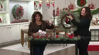 Choice of Cardinal and Berry Wreath or Garland by Valerie on QVC