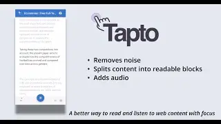 Tapto's unique reading and listening experience helps you focus