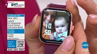LetsFit E41 Black Bluetooth Smart Watch with Extra Band