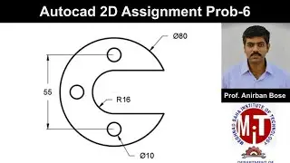 Autocad Class Assignment 2D Problem 6