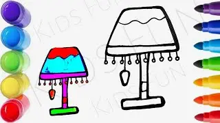 How To Draw Night Lamp Drawing, Painting & Coloring For Kids and Toddlers 