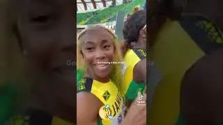 Shelly Ann Fraser funny reaction when ask about hair stylist (mi not even member the girl name)