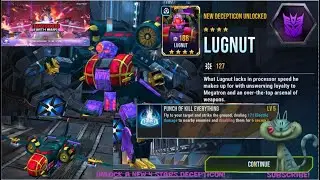 Transformers Earth Wars Unlock a new 4 STARS Decepticon called LUGNUT and his power
