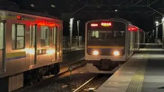総武本線千葉行＆銚子行　旭駅1、2番線各ホーム入線