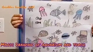 Magic drawing idea of Aquarium and flash light