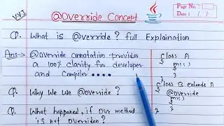 @override annotation in java | Learn Coding