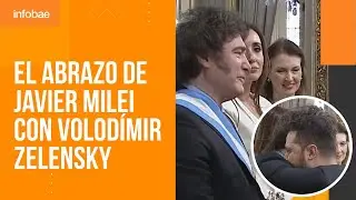 Milei recibió a las delegaciones extranjeras en la Casa Rosada: así fue el abrazo con Zelensky
