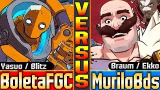 🔥 2XKO (MuriloBDS vs BoletaFGC) Braum, Ekko, Yasuo and Blitz ▰ Gameplay High Level