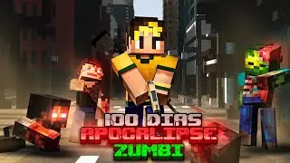 SOBREVIVI 100 DIAS EM UM SERVIDOR DE APOCALIPSE ZUMBI NO MINECRAFT BEDROCK!