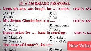 A Marriage Proposal Class 12th English Objective