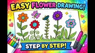 #how to make flower garden#easyflowerdrawing#easyflowerart#kidsdrawing#kidseasyart#easydrawing