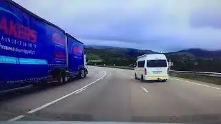 Minibus taxi lost its rear wheel while driving on the freeway.