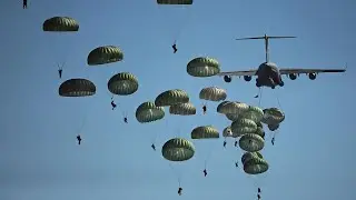 Jumping into Action: Paratroopers Execute Epic Static Line Jump from C17! #shorts