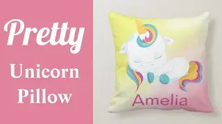 Pretty Unicorn Pillow for a Little Girl sold on Zazzle